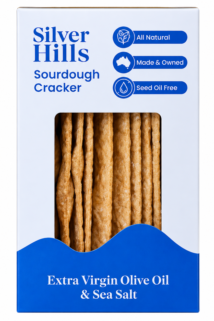 Silver Hills Extra Virgin Olive Oil & Sea Salt Sourdough Crackers 120g