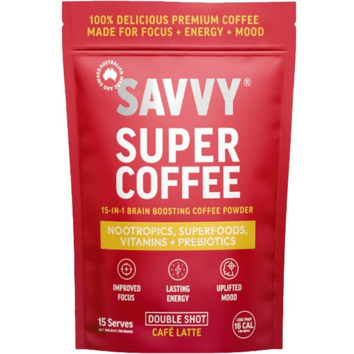 Savvy Focus Coffee Powder Pouch 15 Serves