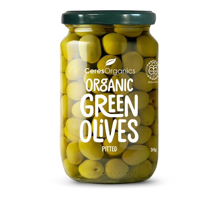 Ceres Organics Green Olives Pitted 315g