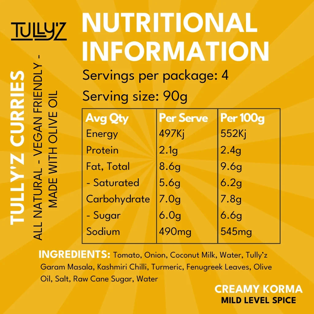 Tully'z Creamy Korma Curry 375g