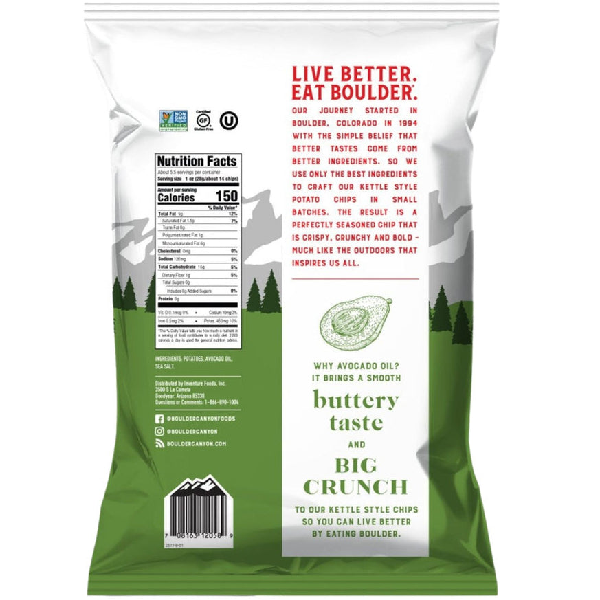Boulder Canyon Avocado Oil Sea Salt Potato Chips 149g