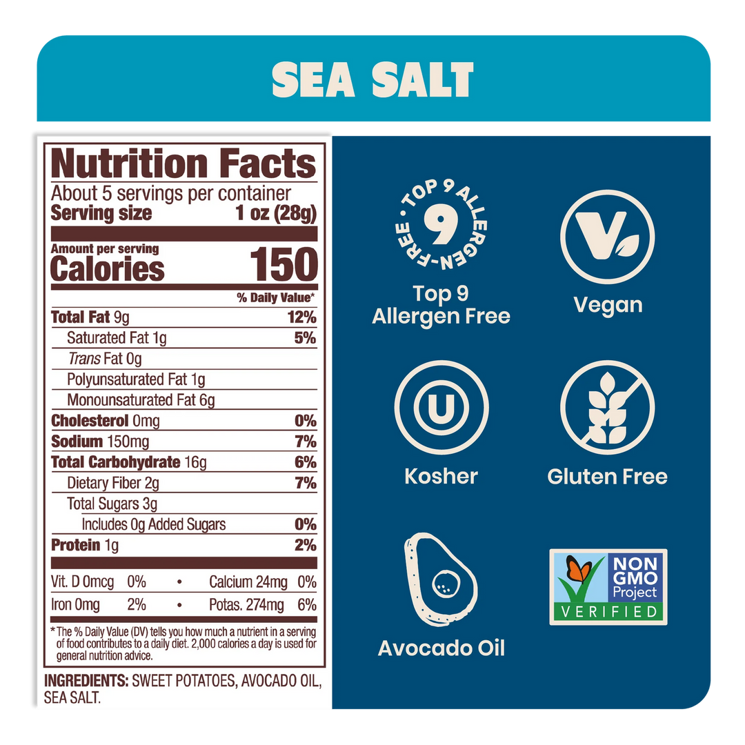 Jackson's Avocado Oil Sweet Potato Chips Sea Salt 142g