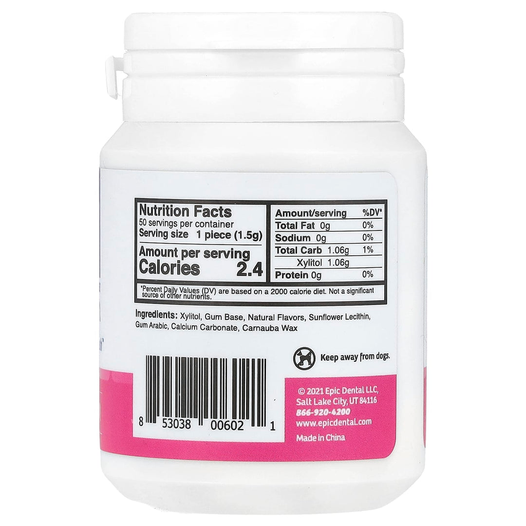 Epic Xylitol Gum Bubblegum 50 Pieces