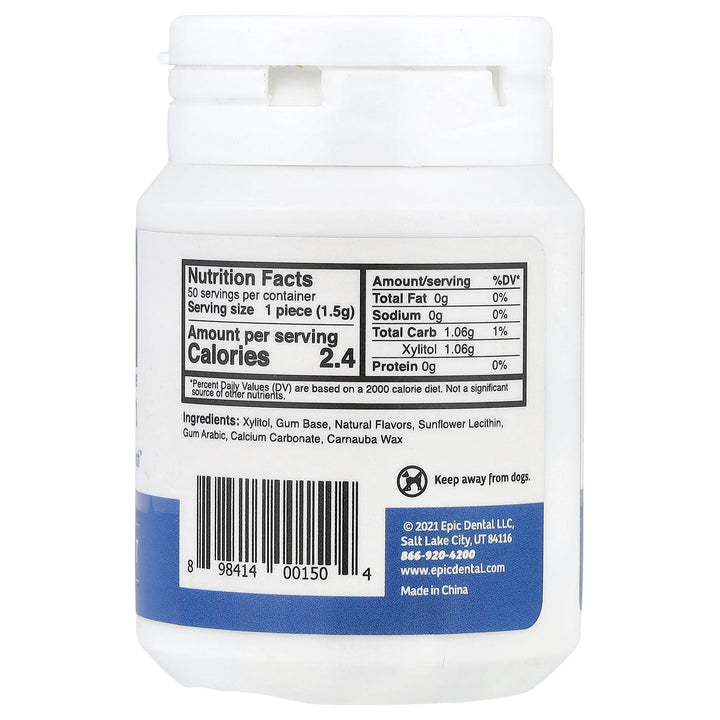 Epic Peppermint Xylitol Gum 50 Pieces