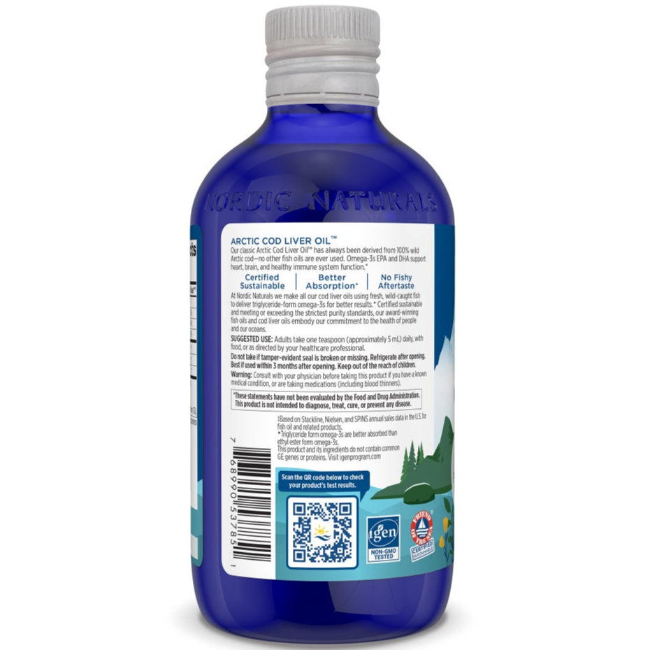 Nordic Naturals Cod Liver Oil Plain 237ml