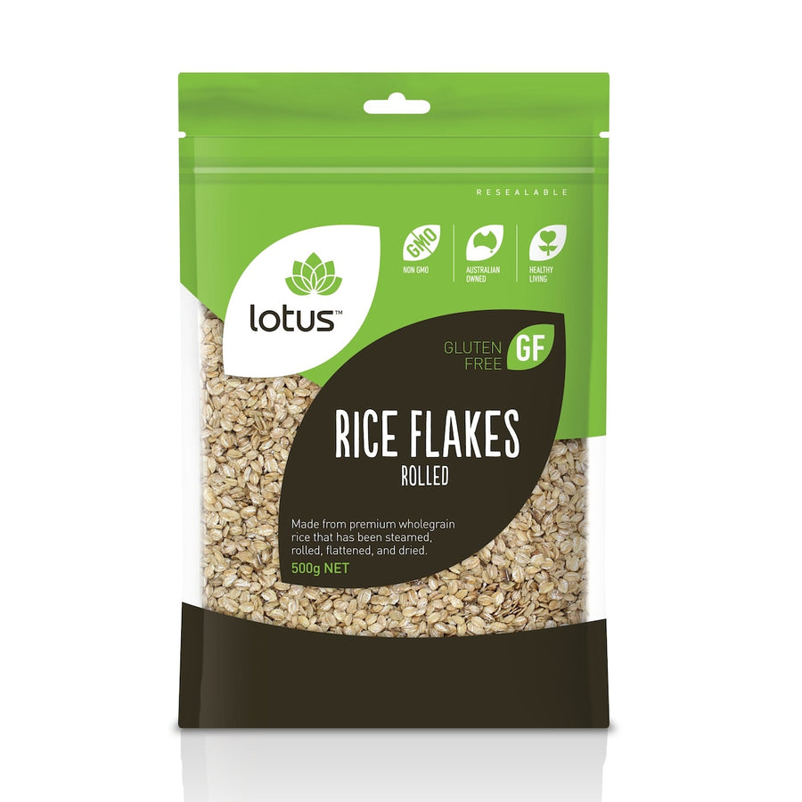 Lotus Rice Flakes Rolled 500g – About Me Organics
