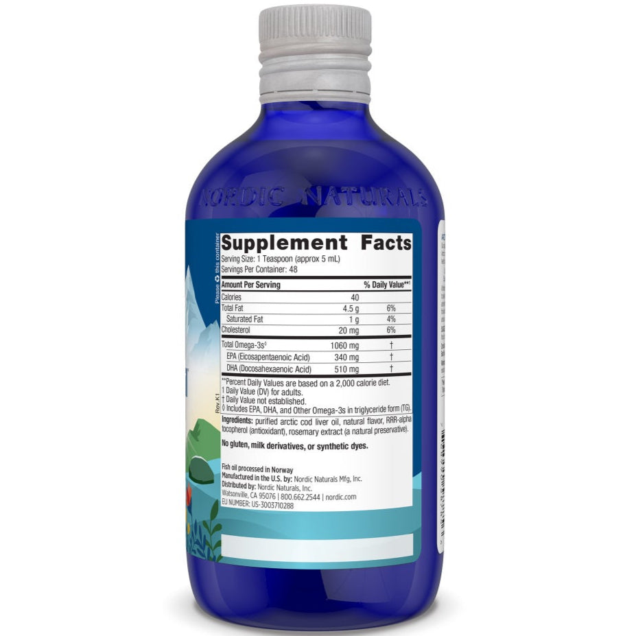 Nordic Naturals Cod Liver Oil Lemon 237ml