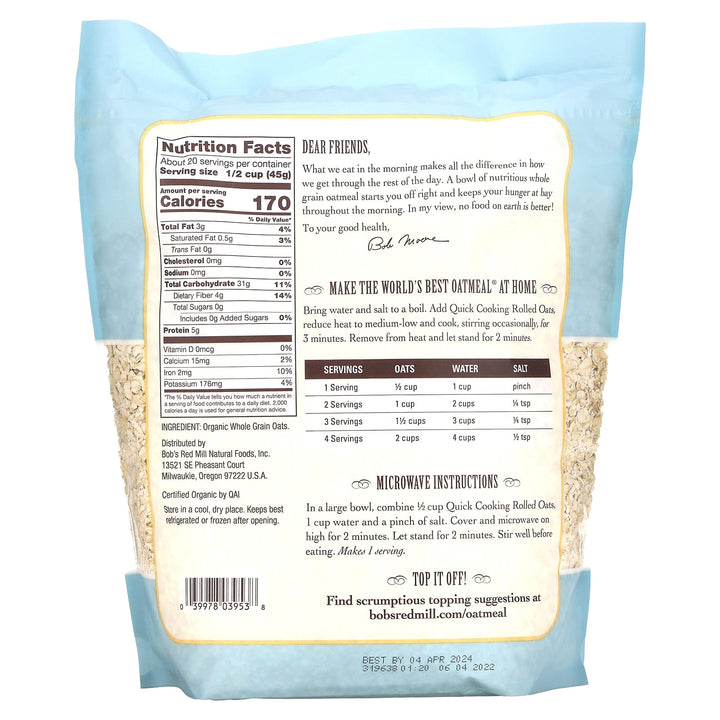 Bob's Wheat Free Quick Rolled Oats 907g