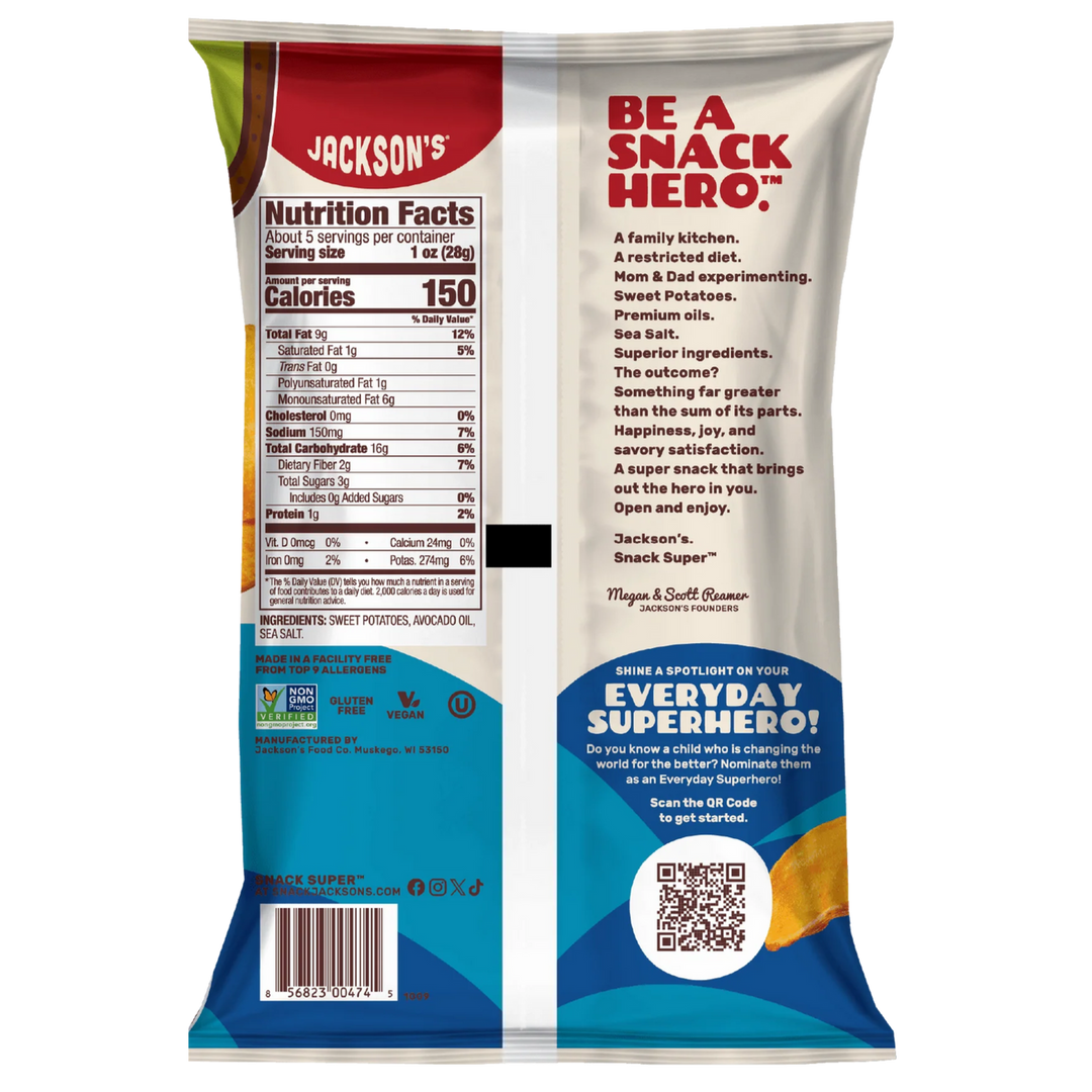 Jackson's Avocado Oil Sweet Potato Chips Sea Salt 142g