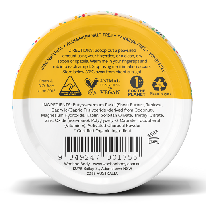 Woohoo Body Deodorant Paste Tin Mellow Sensitive Bicarb Free 60g