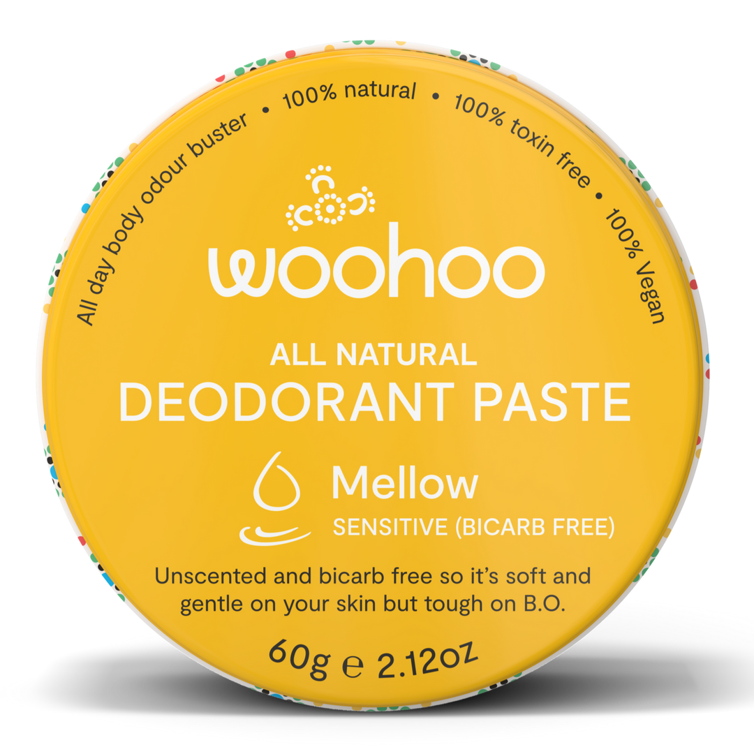 Woohoo Body Deodorant Paste Tin Mellow Sensitive Bicarb Free 60g