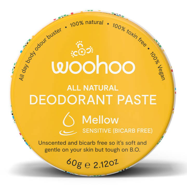 Woohoo Body Deodorant Paste Tin Mellow Sensitive Bicarb Free 60g