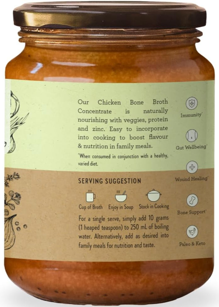 Nutra Organics Chicken Bone Broth Concentrate Native Herbs 250g