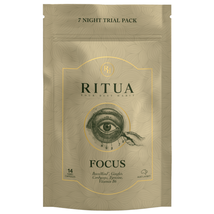 Ritua Focus 7 Day Bacomind, Ginkgo, Cordyceps, Tyrosine & B6 14c