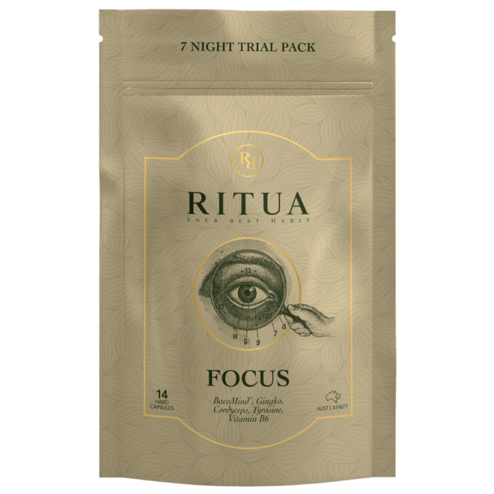 Ritua Focus 7 Day Bacomind, Ginkgo, Cordyceps, Tyrosine & B6 14c