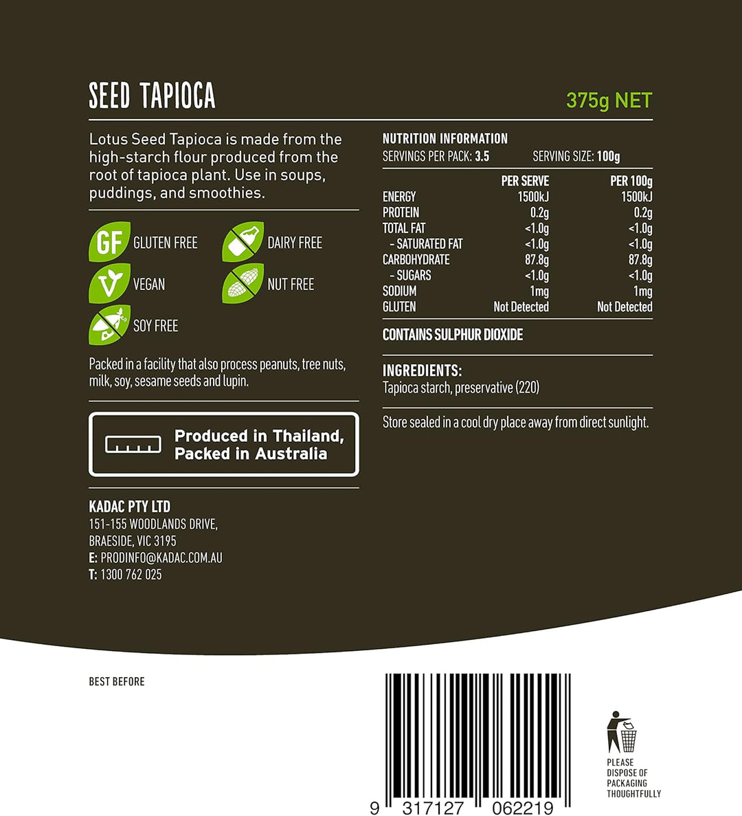Lotus Sago Tapioca Seed 375g
