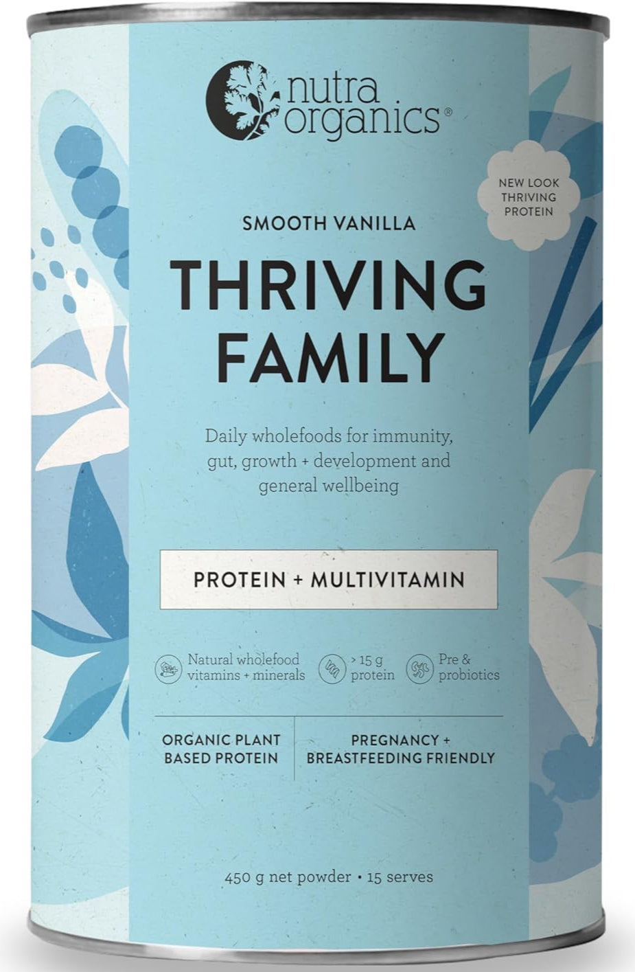 Nutra Organics Thriving Protein Vanilla 450g