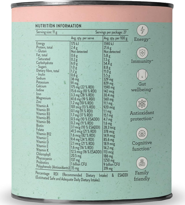 Nutra Organics Super Greens & Reds Watermelon Strawberry 300g