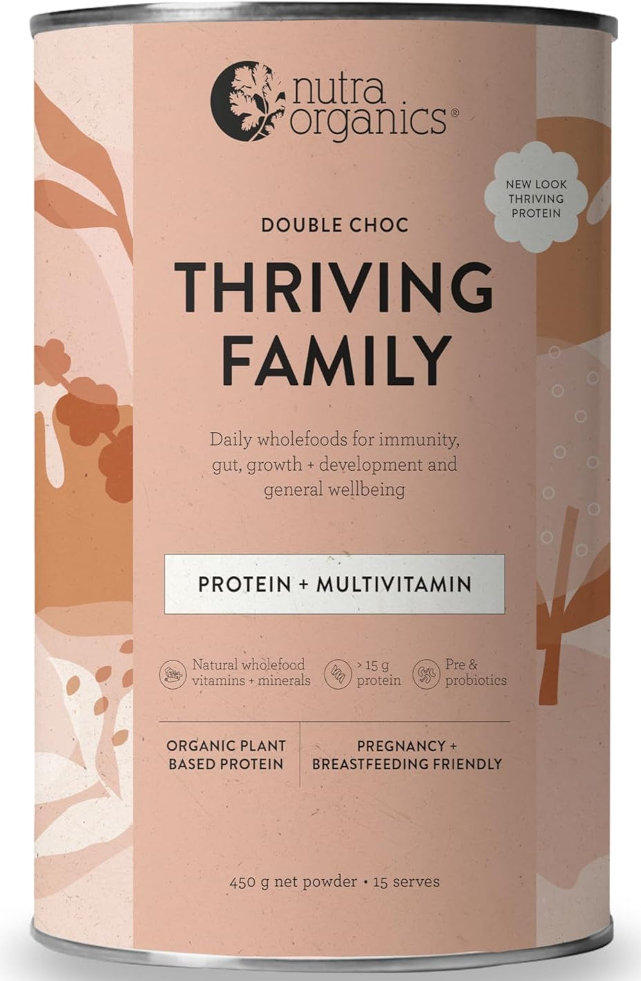 Nutra Organics Thriving Protein Double Choc 450g