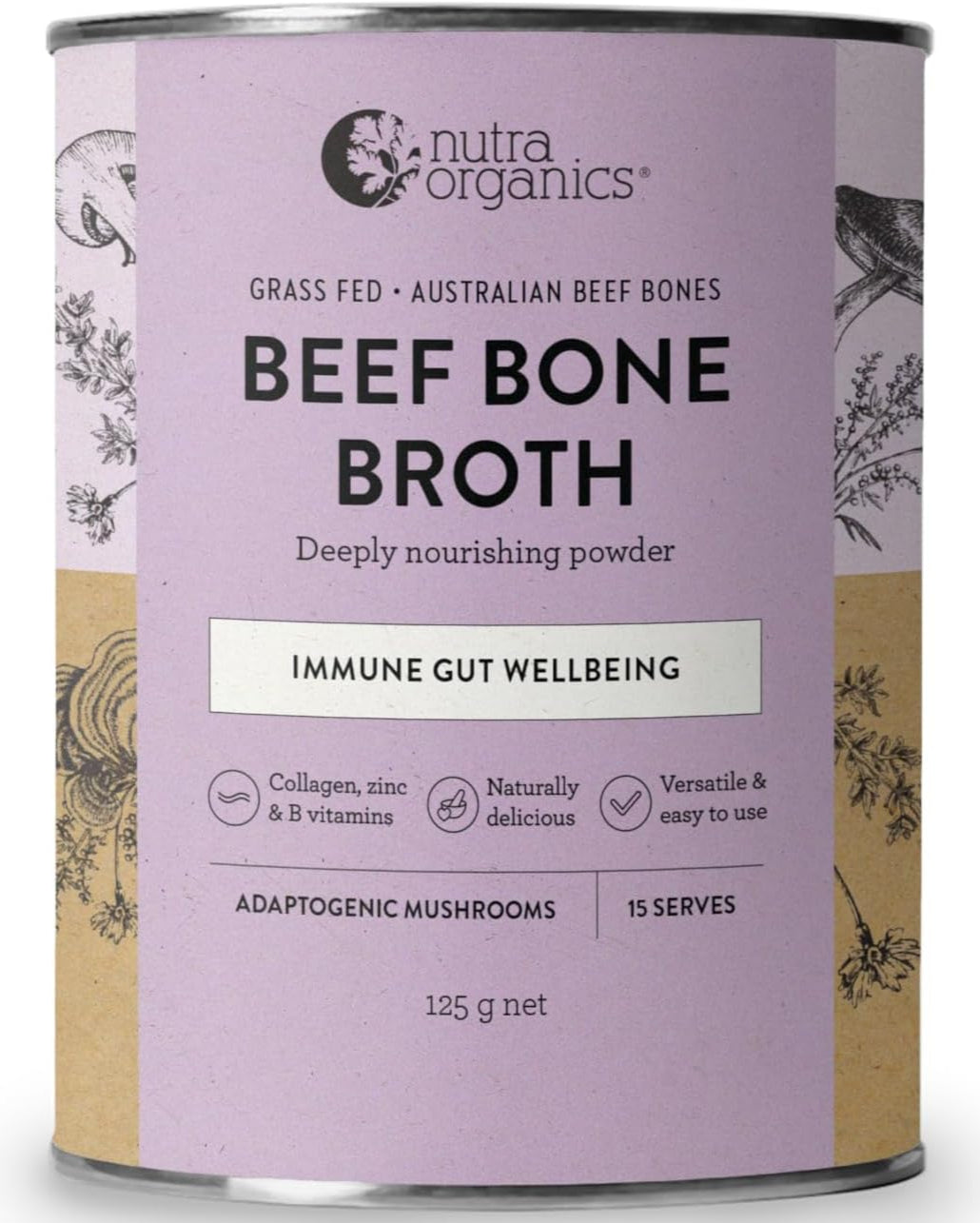 Nutra Organics Beef Bone Broth Mushroom 125g