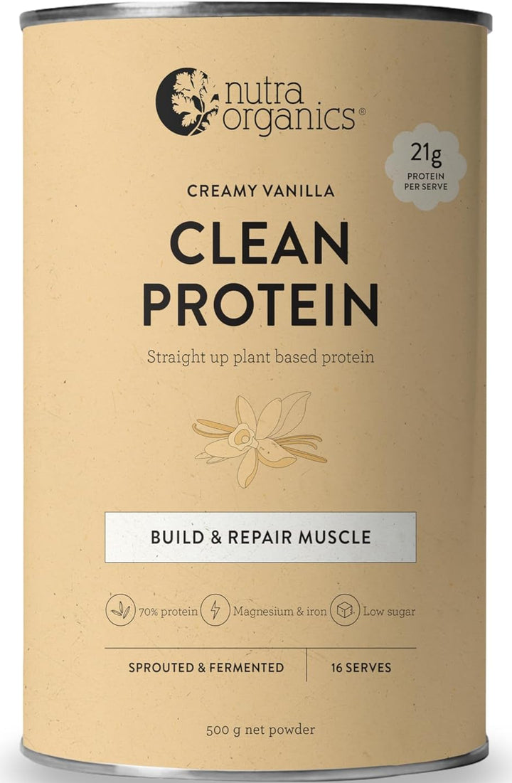 Nutra Organics Clean Protein Creamy Vanilla 500g