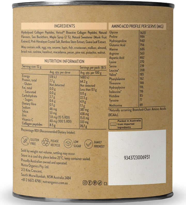 Nutra Organics Collagen Beauty Caramel 225g