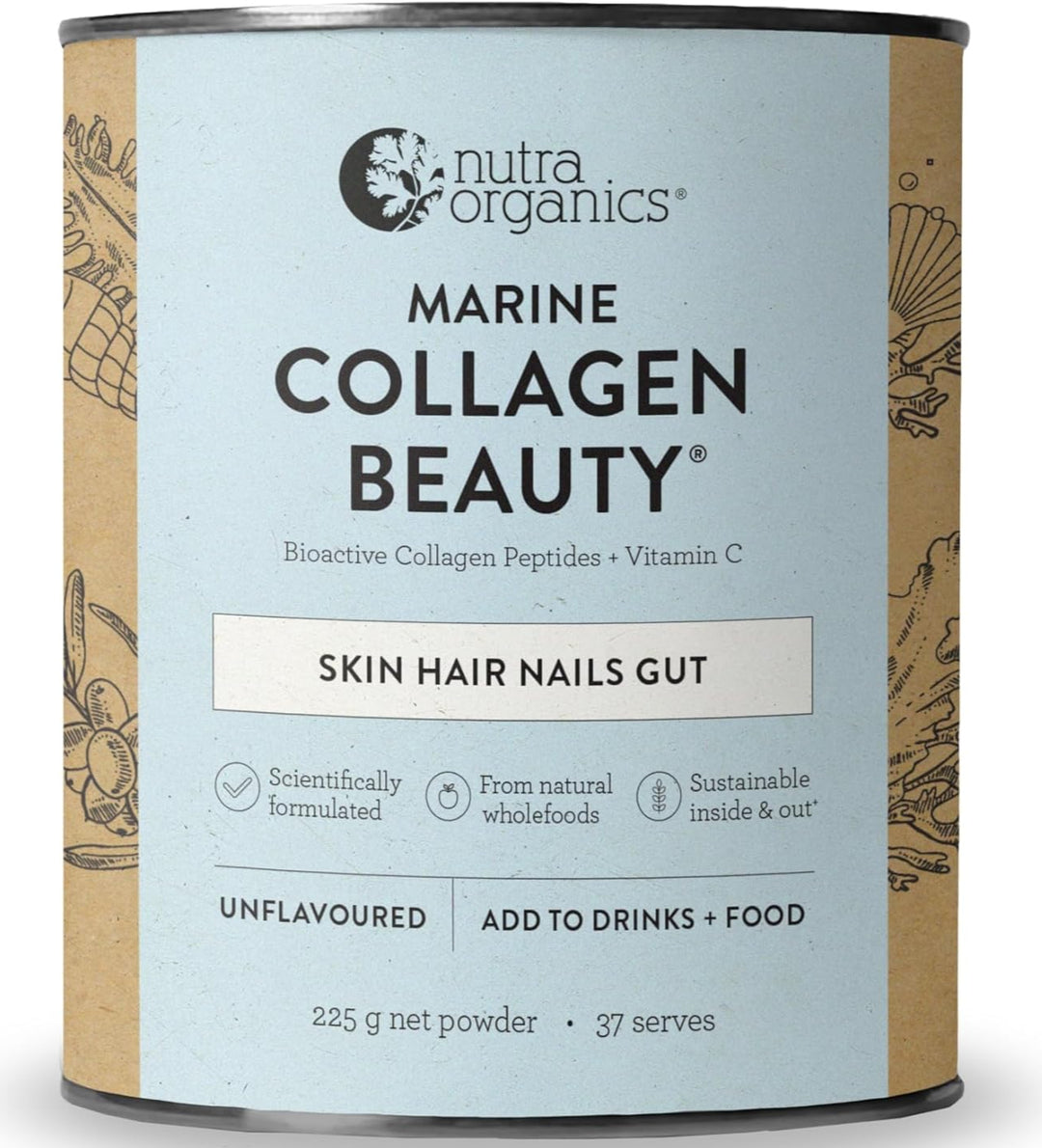 Nutra Organics Marine Collagen Beauty 225g