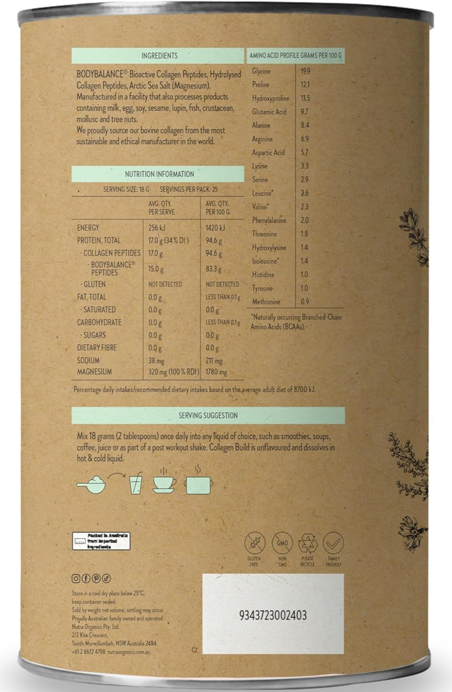 Nutra Organics Collagen Protein Unflavoured