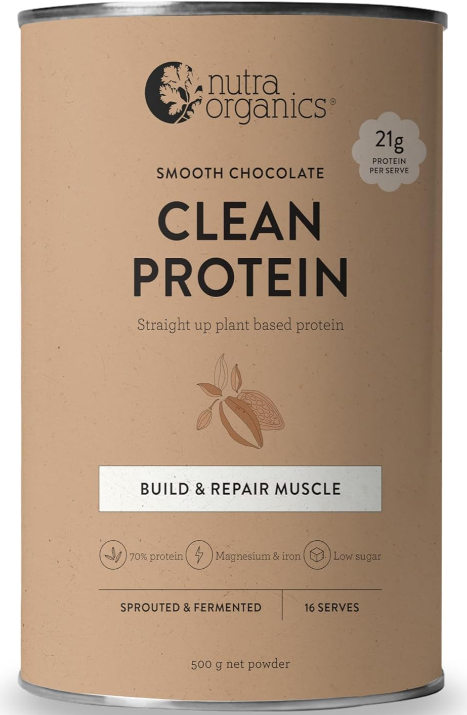 Nutra Organics Clean Protein Smooth Chocolate 500g