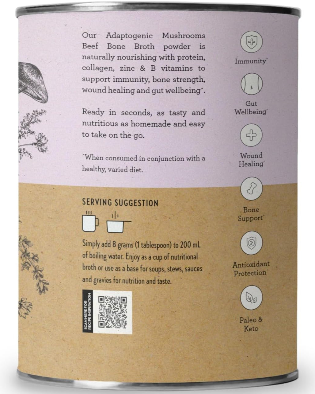 Nutra Organics Beef Bone Broth Mushroom 125g