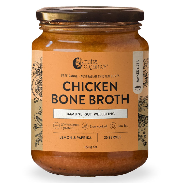 Nutra Organics Chicken Bone Broth Concentrate Lemon & Paprika 250g