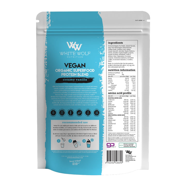 White Wolf Nutrition All In One Vegan Protein Creamy Vanilla 400g