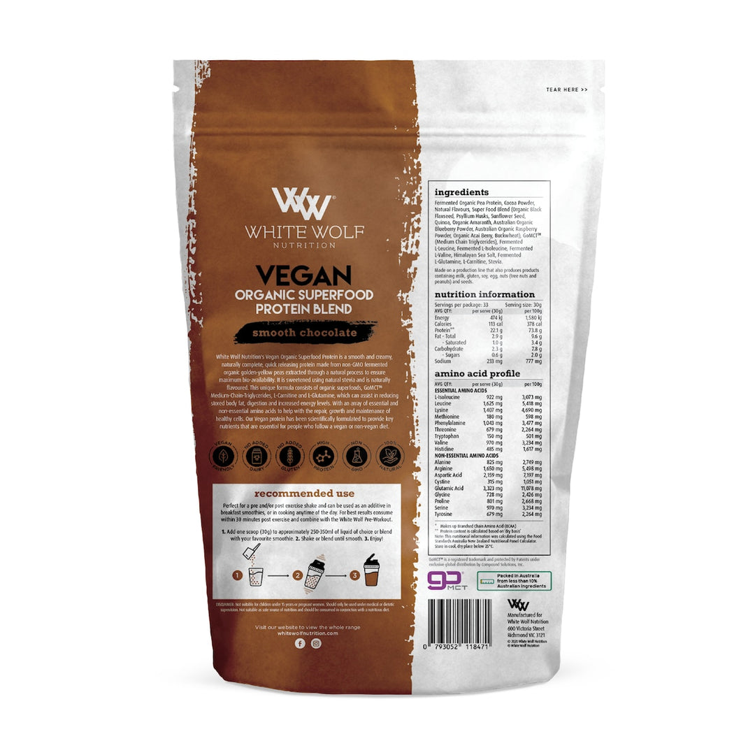 White Wolf Nutrition All In One Vegan Protein Smooth Chocolate 400g