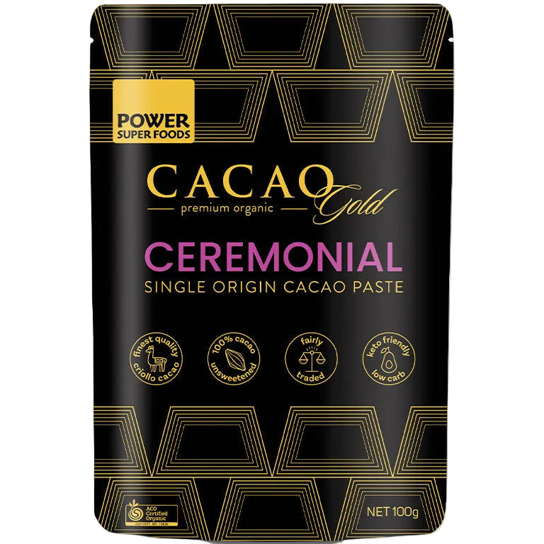 Power Super Foods Organic Raw Ceremonial Cacao Paste 100g