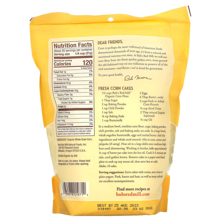 Bob's Red Mill Organic Corn Flour 680g