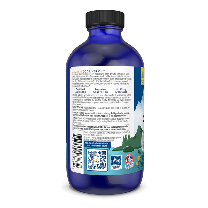 Nordic Naturals Cod Liver Oil + D Lemon 237ml