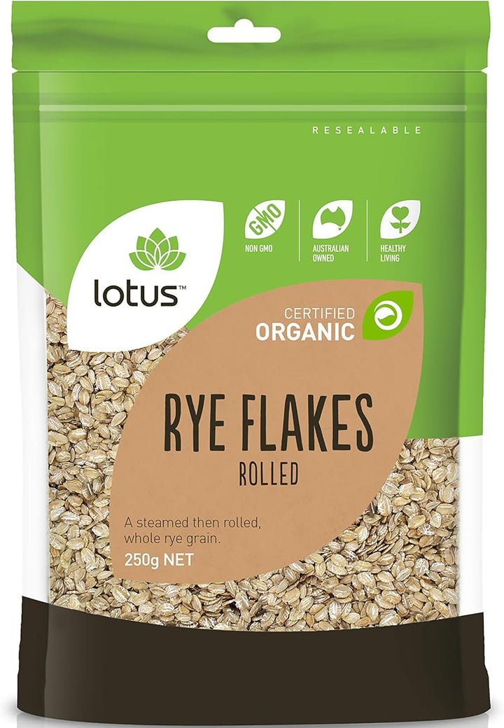 Lotus Organic Rolled Rye Flakes 250g