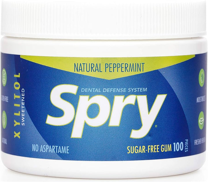 Spry Xylitol Chewing Gum Peppermint 100 Pieces