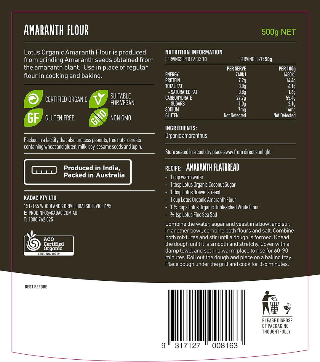 Lotus Organic Amaranth Flour 500g