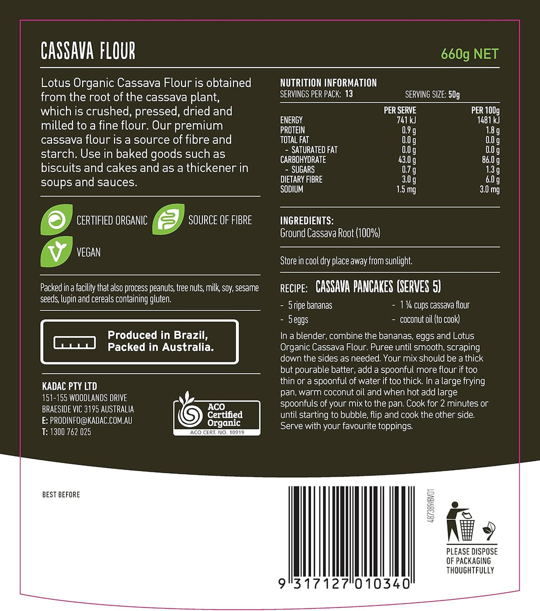 Lotus Organic Cassava Flour 660g