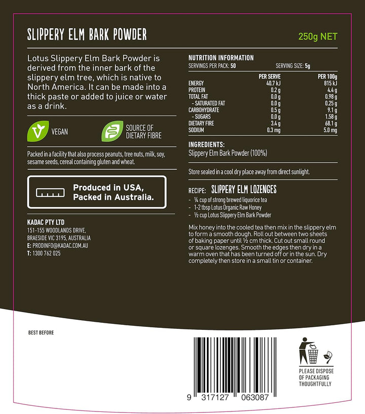 Lotus Slippery Elm Bark Powder 250g