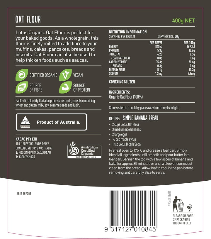 Lotus Organic Oatbran 400g