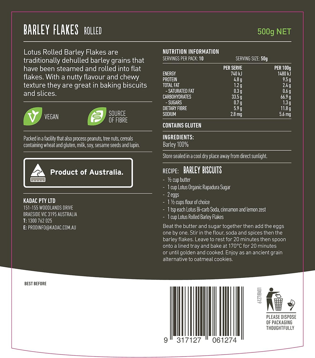 Lotus Barley Flakes Rolled 500g