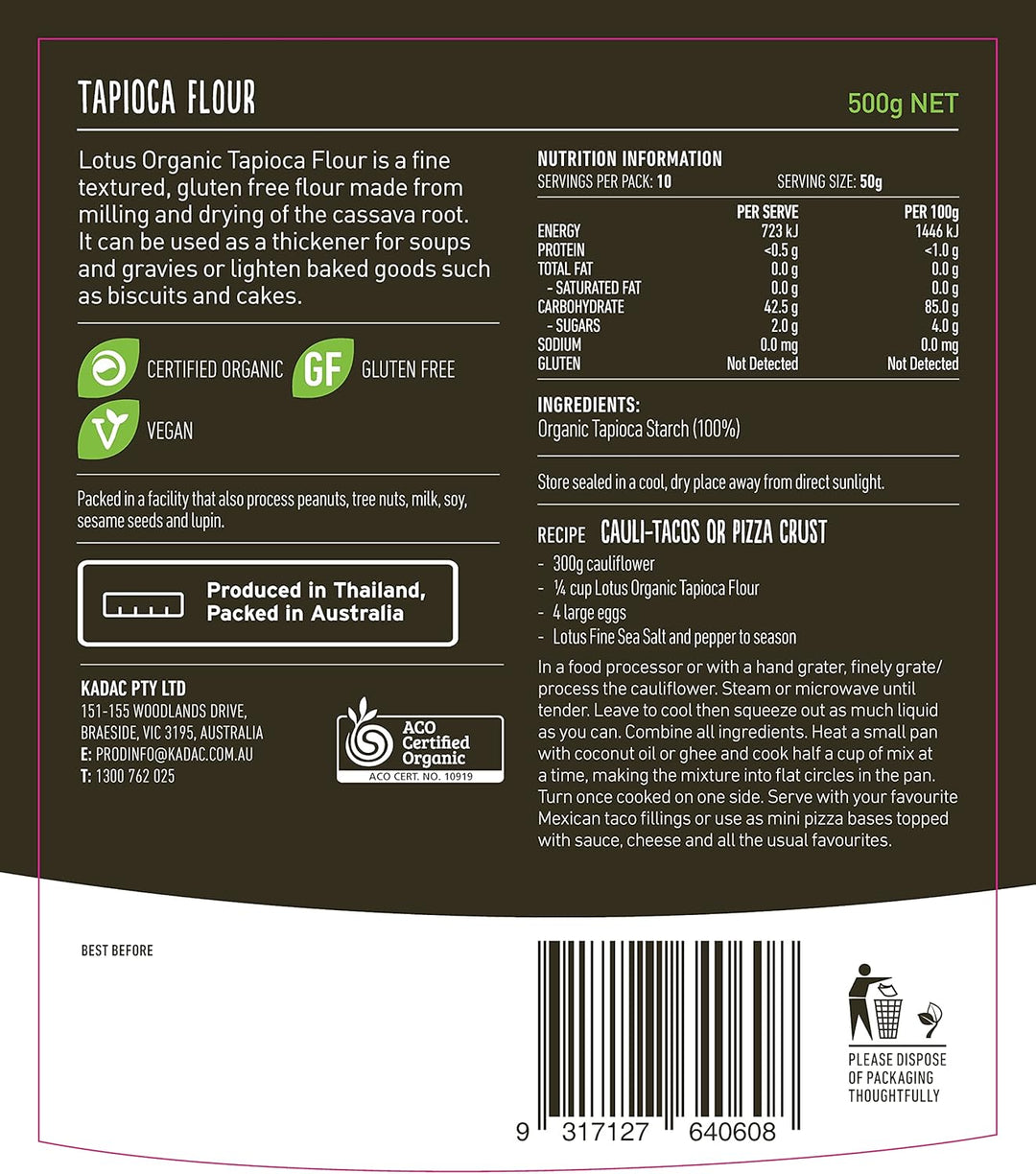 Lotus Organic Tapioca Flour 500g