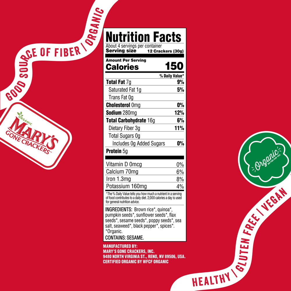 Mary's Gone Crackers Super Seed Classic 113g