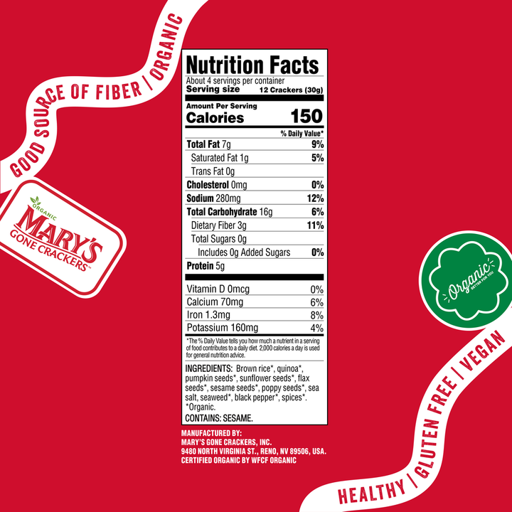 Mary's Gone Crackers Super Seed Classic 113g