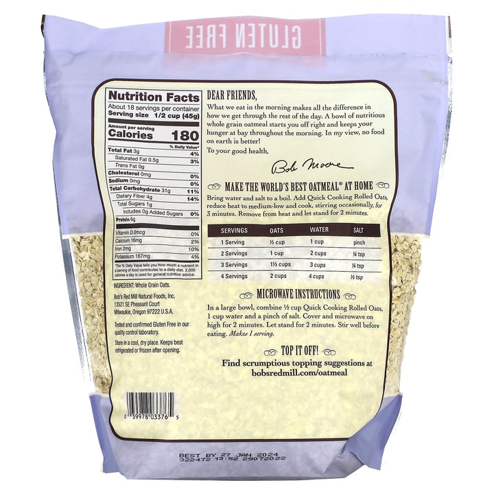 Bob's Red Mill Quick Rolled Oats 794g