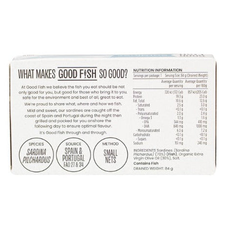 Good Fish Organic Sardines In Olive Oil 125g