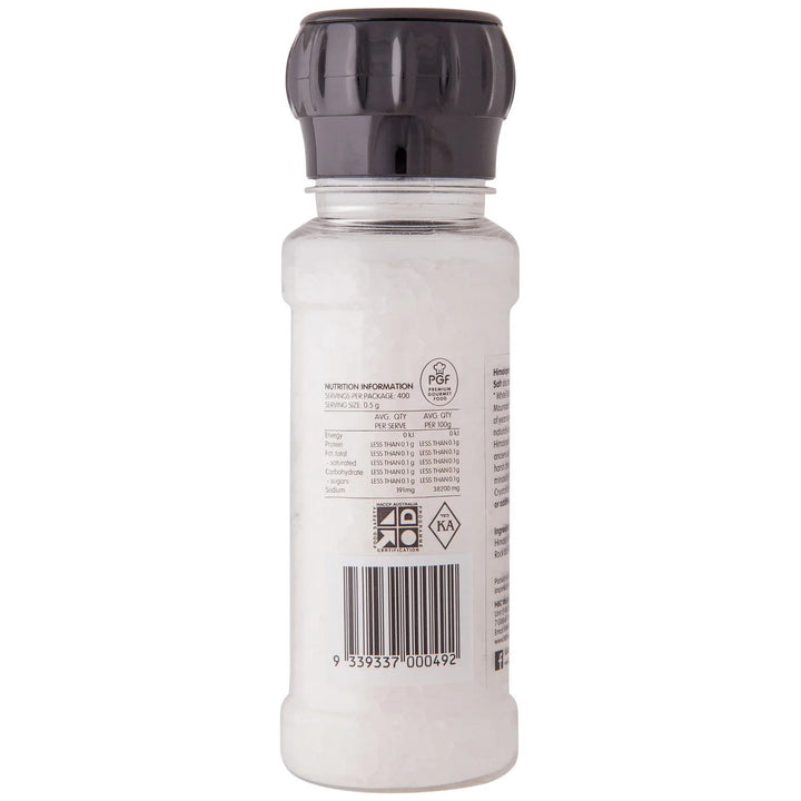 Chef's Choice Himalayan White Rock Salt With Grinder 200g