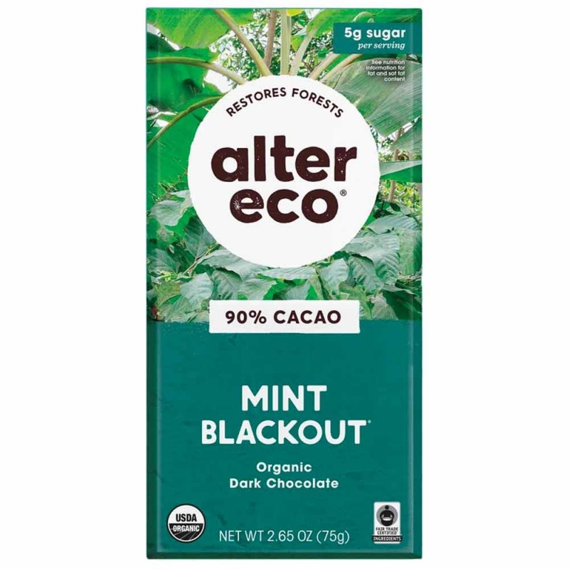 Alter Eco Organic Chocolate Dark Crisp Mint 75g